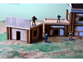 wood slat buildings playsets 148 terrain western 3d print model - Mito3D
