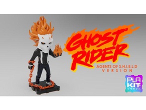 ghost rider agents shield version toys games action figure collectible collection comics figurine ghostrider marvel studios universe miniature movies nsfw plakit plakitse purakito toymaker 3d print model - Mito3D