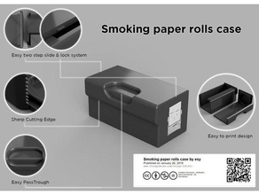 smoking paper rolls case gadgets 420 box cannabis cigar herb mmary jane rolling smoke soking tabacoo weed 3d print model - Mito3D