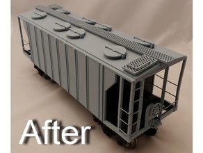 aristo-zanaat hopper güncelleme kaplı modelleri aristocraft yük arabası bahçe demiryolu tren ölçek model 3d print model - Mito3D