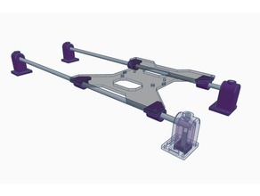 y-axis rail rod mounts integrated leveling 3d printer parts bed linear bearing tevo tarantula 3d print model - Mito3D