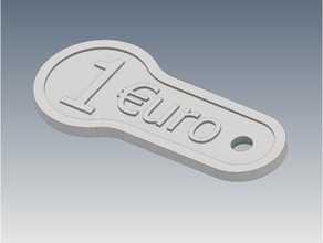 1 euro shopping cart chip other coin 3d print model - Mito3D