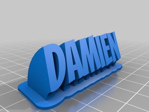 damien plate office customized 3d print model - Mito3D