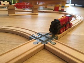 wooden train track intersection 4 ways brio ikea toy game accessories railway 3d print model - Mito3D