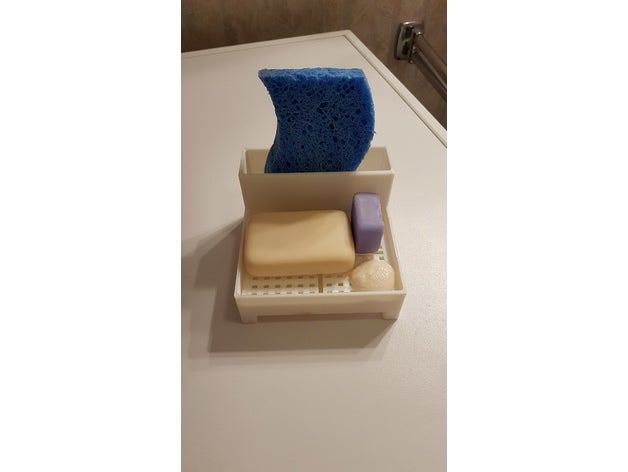 soap sponge holder support savon et &eacuteponge bathroom porte-savon porte 3D print model - Mito3D