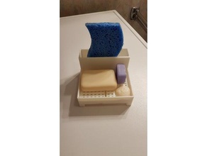 soap sponge holder support savon et &eacuteponge bathroom porte-savon porte 3d print model - Mito3D