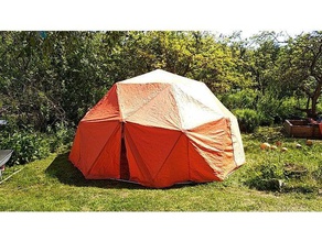 hubs geodesic tent 2v pvc polypropylene frame sport outdoors dome geodesy 3d print model - Mito3D