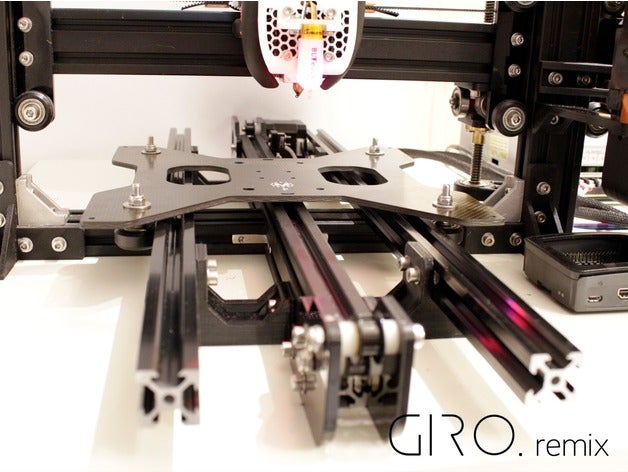 giroremix double axe des y du support 3d de l'imprimante pièces l'aluminium giro3d keromida les rails la tarentule tevo 3D print model - Mito3D