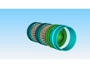 axial de potência da turbina engenharia 3d print model - Mito3D