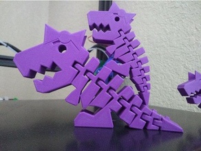 flexi rex bow 3d printing dino dinosaur girl toy toys 3d print model - Mito3D
