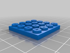 tente plate 4x4 my customized openscad brick generator generador ladrillos construction toys 3d print model - Mito3D