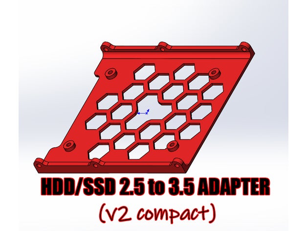 hddssd 25 35 adaptateur v2 compact ordinateur disque dur l'adaptateur hdd de nouvelles pcb remix ssd entretoise 3D print model - Mito3D