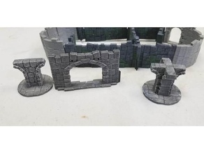 curved walls arch ways delving decor models 28mm dungeon dungeons dragons fantasy lord rings nsfw pathfinder ruins wargame 3d print model - Mito3D