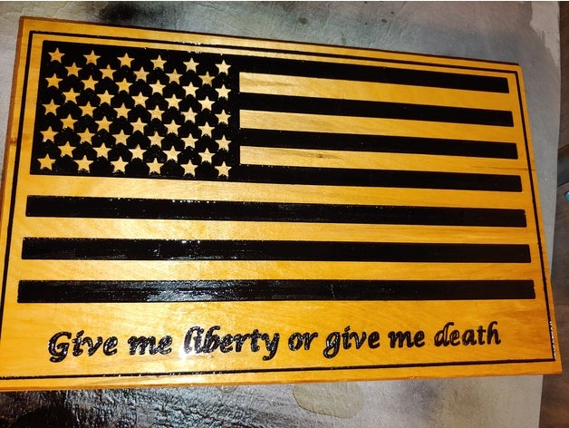 cnc Amerikan bayrağı liberty alıntı yönlendirici işaretler logoları 3D print model - Mito3D