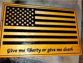 cnc router american flag liberty quote signs logos 3d print model - Mito3D