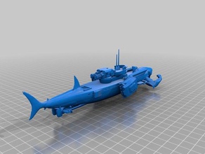 u-supershark jouet jeu accessoires submarino tiburon u-boat 3d print model - Mito3D