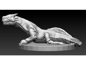 ludroth resting monster hunter creatures amphibian dnd mini miniature dungeons dragons freddynd 3d print model - Mito3D