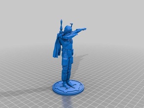 enxugando boba fett stand esculturas star wars 3d print model - Mito3D
