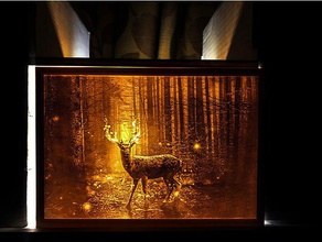 fire deer lithophane 2d art fantasy gadunky woods 3d print model - Mito3D