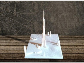 burj khalifa -el aterrizaje de vista los edificios estructuras Mapa 3d modelo arquitectónico la arquitectura mapa altura construcción modelos openscad 3d print model - Mito3D