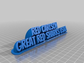 mi personalizados de barrido 2-nombre la línea placa roja los tiburones oficina 3d print model - Mito3D