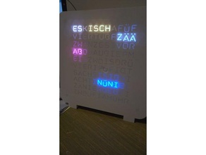 word clock suisse allemand mur édition 3d l'impression 3d print model - Mito3D