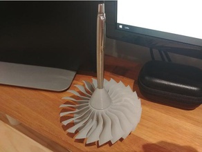 spinning jet engine fan pen holder mechanical toys 608 bearing desk toy engineering nsfw 3d print model - Mito3D
