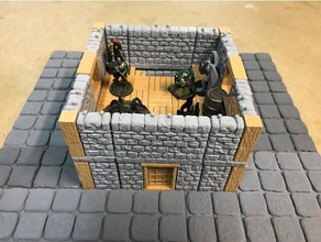 openforge dungeon stone walls low high toy game accessories 25mm 28mm dnd tiles openforge2 terrain 3d print model - Mito3D