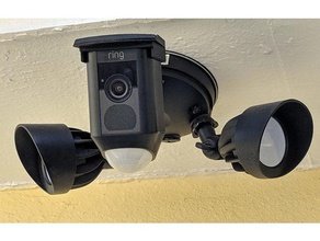 ring floodlight spotlight cam rain drip cover camera hood 3d print model - Mito3D