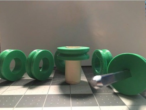 pizca de pully diseñado taza turner diy epoxy la copa rodillo tomador rueda 3d print model - Mito3D