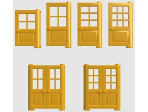 lego classical frameless doors construction toys building blocks house brick compatible 3d print model - Mito3D