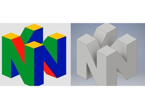 3d n64 logo des signes logos 3d print model - Mito3D