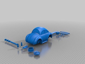 vw beetle appleman-banka remix paralar rozetleri oto para sörf oyuncak Volkswagen 3d print model - Mito3D
