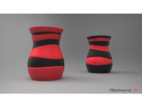 waves vase decor abstract flower vases 3d print model - Mito3D