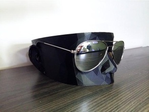 sunglass holder glasses decimated face head partial planter polygonal shades 3d print model - Mito3D