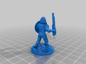 sasquatch 28mm minature creatures beef bigfoot character dd d20 dice dragons dungeons food funny game gaming hero humor jerky link links miniature monster shield snack snacks steak tabletop 3d print model - Mito3D