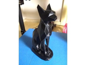 basso poligono gatto egiziano sculture art uso di meshlab statua 3d print model - Mito3D