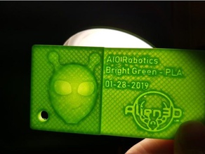 alien3d muestra de la tarjeta impresión pruebas 3d print model - Mito3D