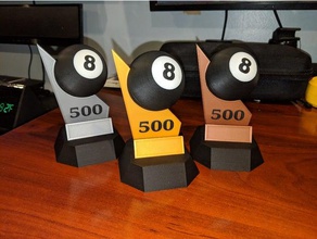 8-ball billard trophée sculptures 3d print model - Mito3D