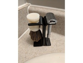razor brush holder bathroom shaving 3d print model - Mito3D