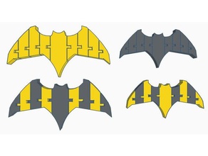 flexi batarang 6 signs logos articulated batarangs batman logo symbol dual color extruder extrusion flexible polymathic two 3d print model - Mito3D