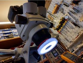 stereo microscope light ring using neopixel leds electronics 3d print model - Mito3D