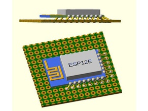 esp12e modelo eletrônica conselho de administração esp8266 12-e 3d print model - Mito3D