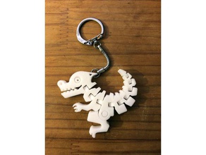 flex dino keychain 3d printer accessories cute design dinosaur flexible movable nsfw 3d print model - Mito3D