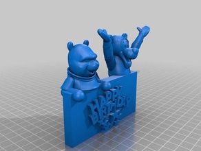 winnie pooh birthday card models 3d print model - Mito3D