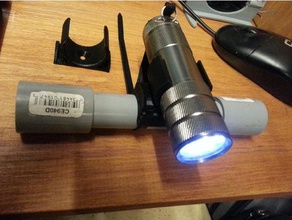 flashlight bike clip sport outdoors bicycle light mount holder 3d print model - Mito3D