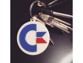commodore logo keychain keychains 3d print model - Mito3D