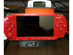 psp piccolo stand con logo video giochi 28mm 3d print model - Mito3D