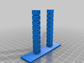 temperature tower petg stringing 210-250 +5 3d printing tests customized 3d print model - Mito3D