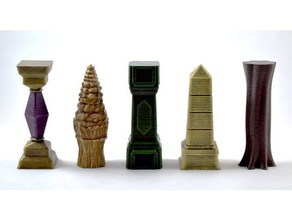 general purpose pillars pack 2 toy game accessories boardgame dnd prop dungeons dragons miniature scenery obelisk stalagmite tabletop tree 3d print model - Mito3D